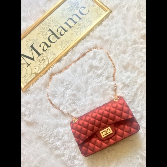🌹RED🌹QUILTED  Jelly Crossbody/Shoulder Bag NWT🏷 - Picture 8 of 15